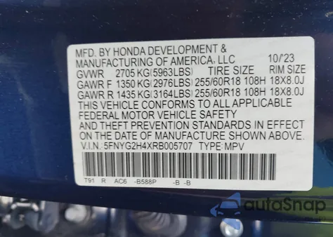5FNYG2H4XRB005707